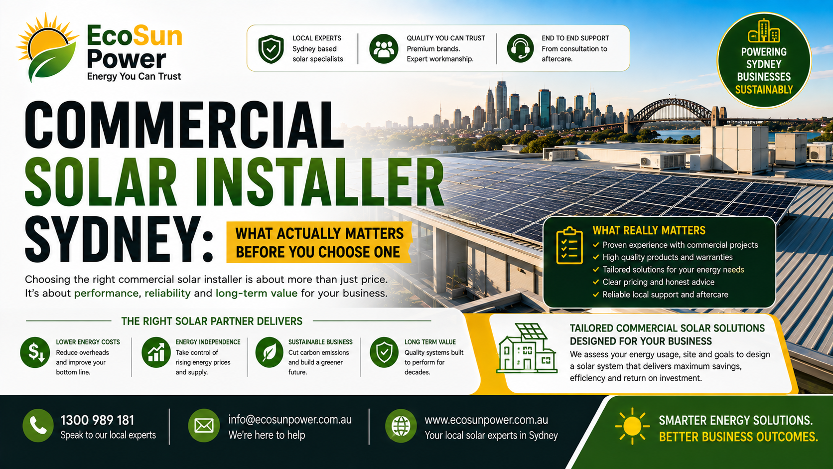 Commercial Solar Installer Sydney: What Actually Matters Before You Choose One